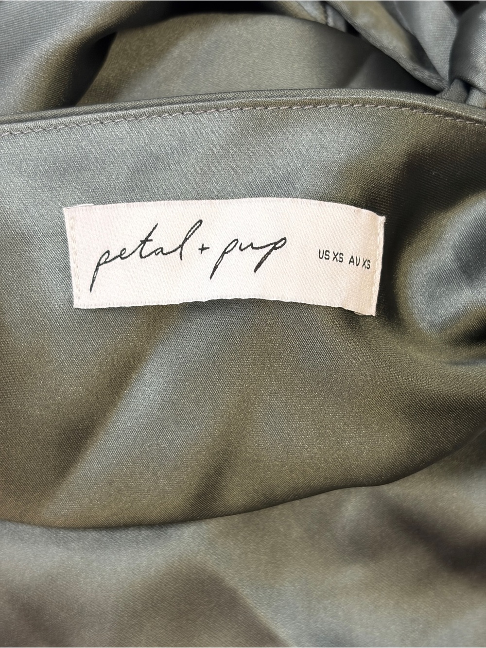 Petal & Pup Tie-Shoulder Charcoal Satin Slip Dress - Picture 7 of 8
